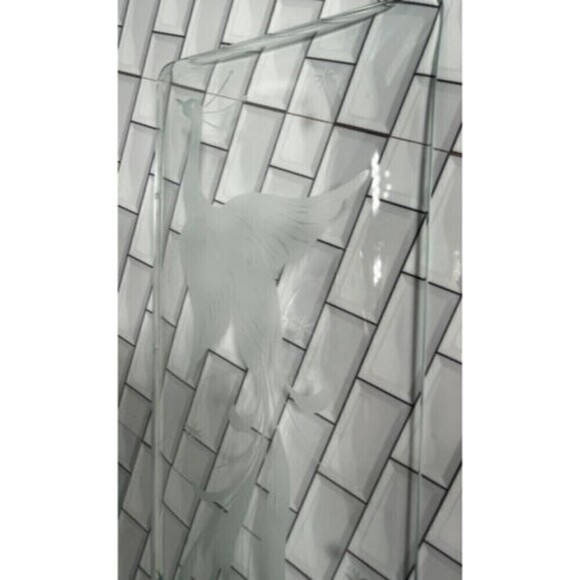 Vintage Etched Bird Vanity Tray Clear Glass Home Accessories Decor Nautical - Picture 11 of 11